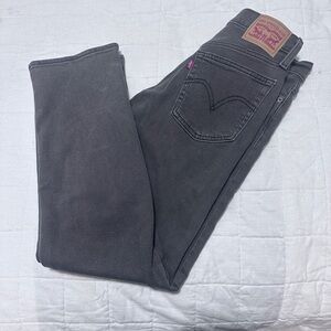 Levi's Dark Gray Wedgie Straight Jeans